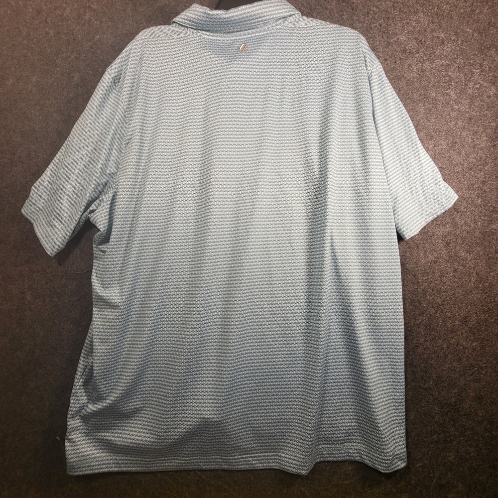Johnston & Murphy XC4 Polo Shirt Mens XXL Blue Teal Geometric Performance Golf - Picture 8 of 9